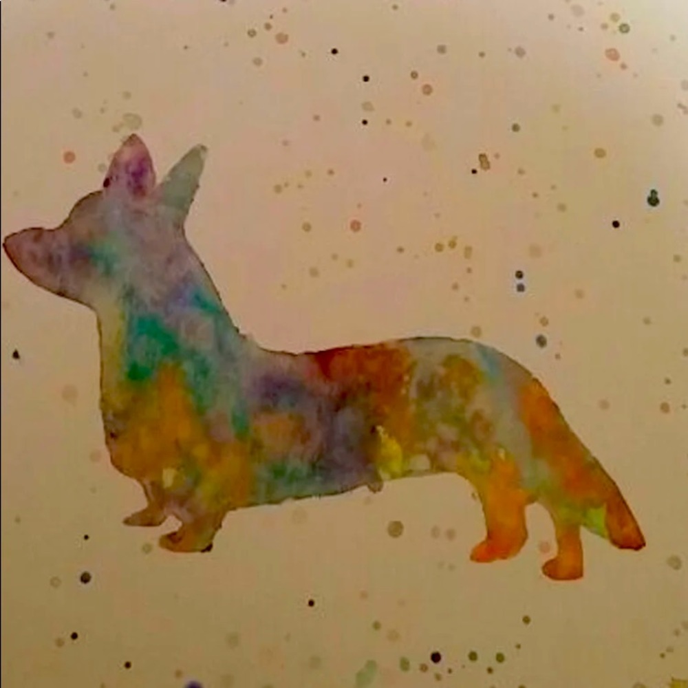 Corgi Watercolor Painting